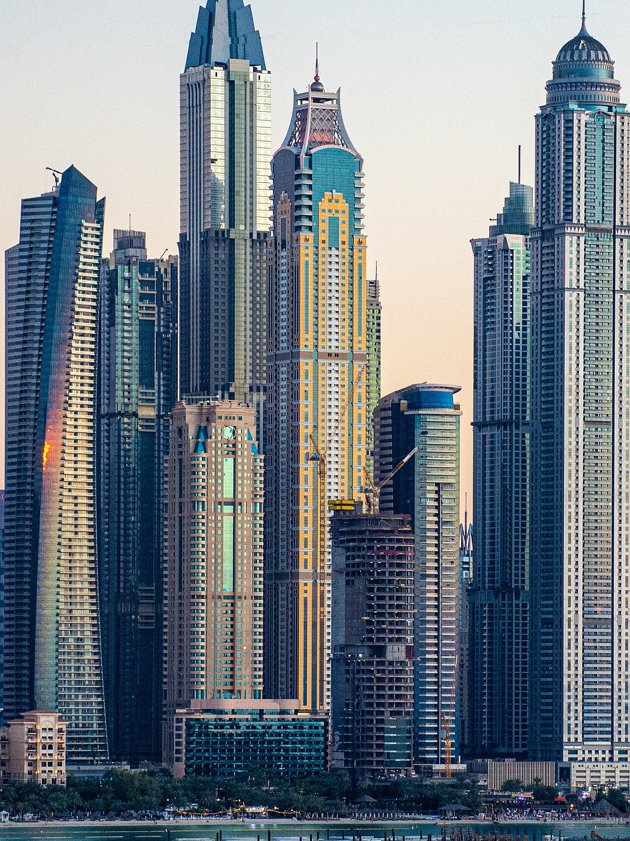Dubai Marina towers seen from the water
